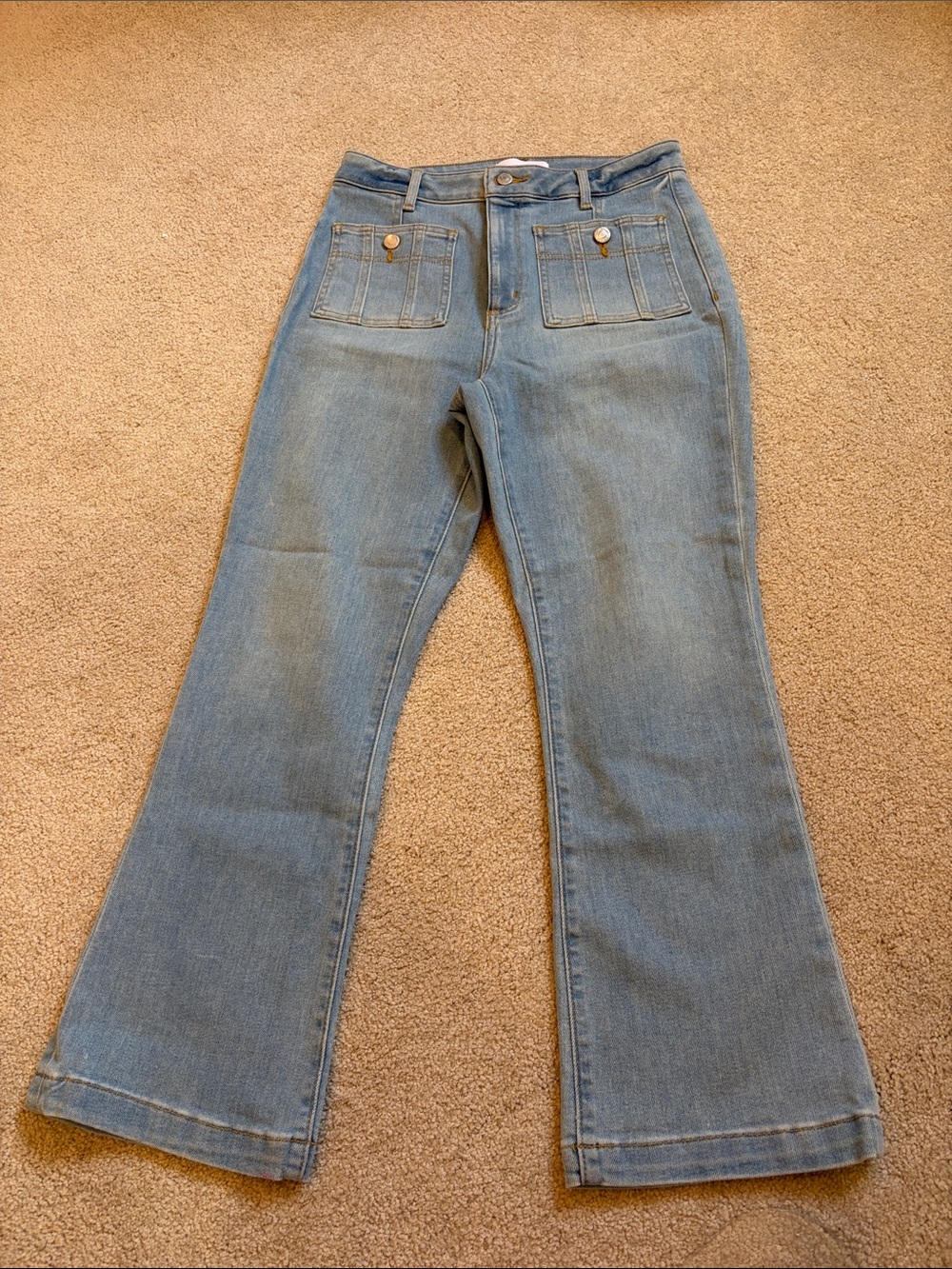 LOFT Light Blue High-Rise Flare Jeans